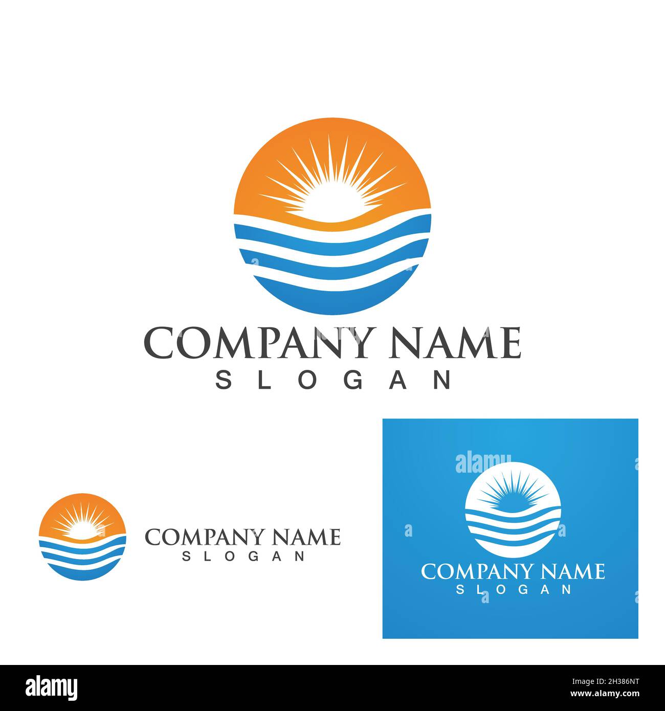 Sun and wave logo Vector illustration Icon Stock Vector Image & Art - Alamy