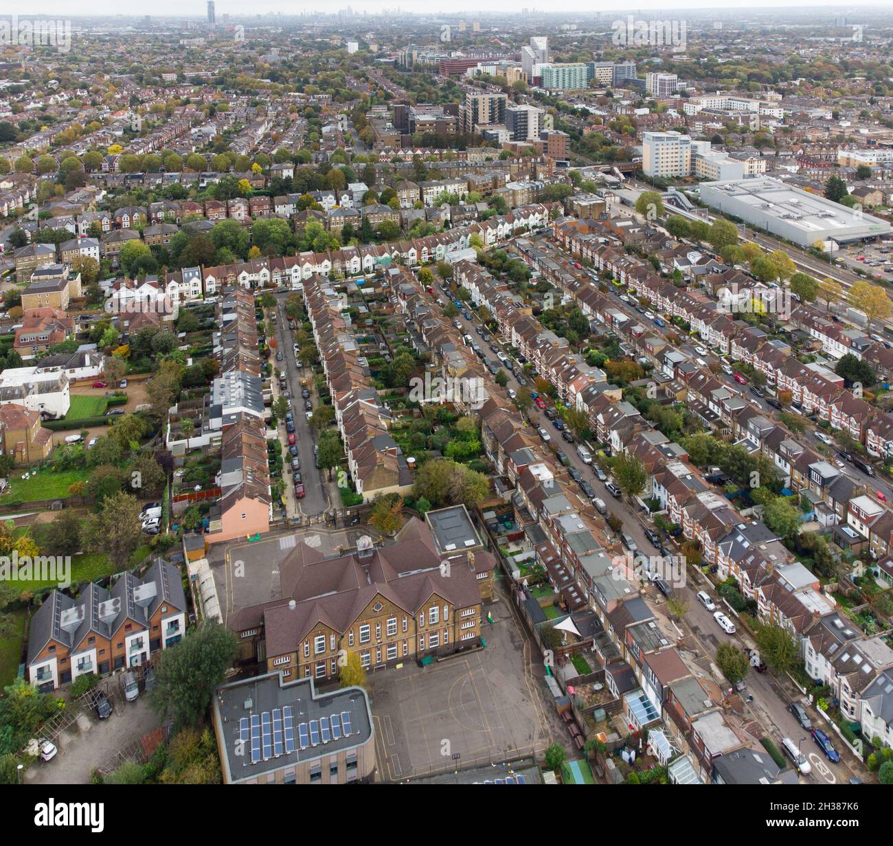 The Avenue and West Ealing from Drayton Green, London, England Stock