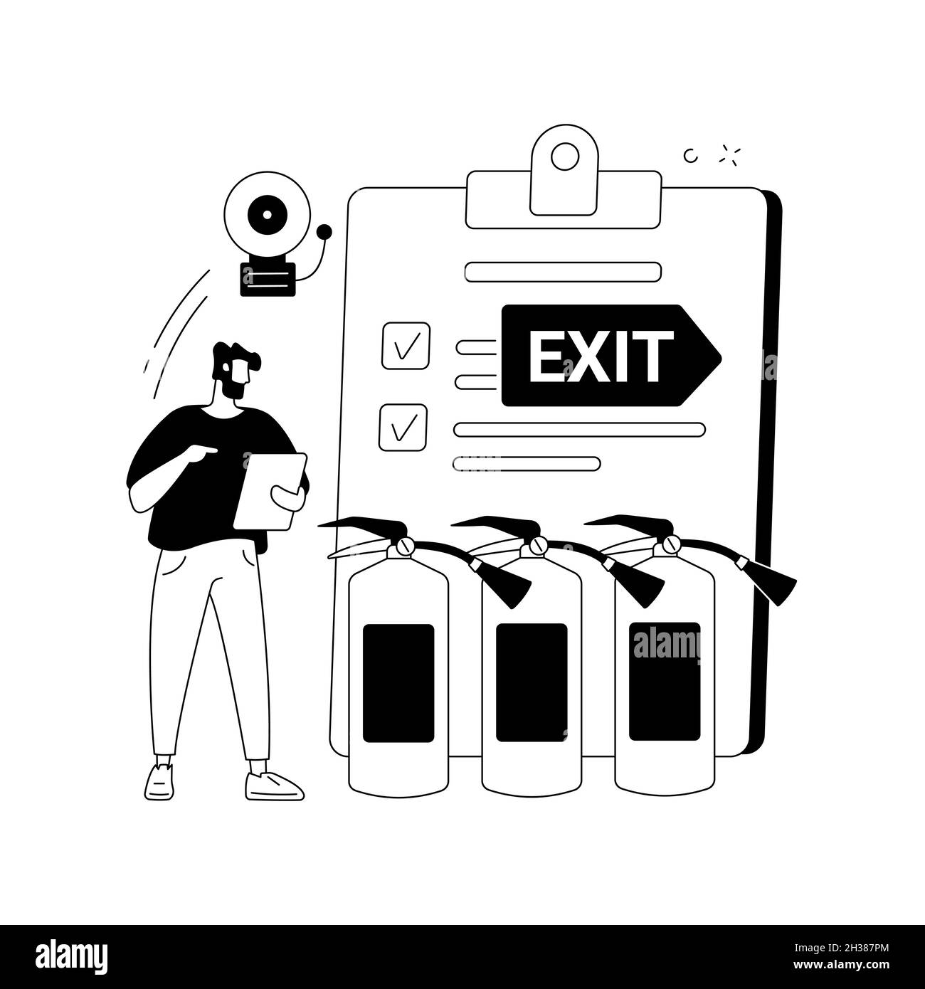 Fire inspection abstract concept vector illustration Stock Vector Image ...