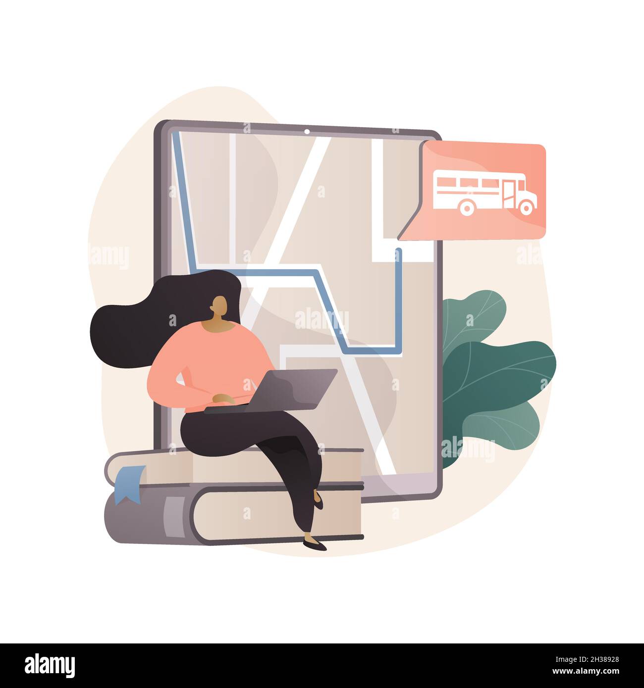 School bus tracking system abstract concept vector illustration Stock ...