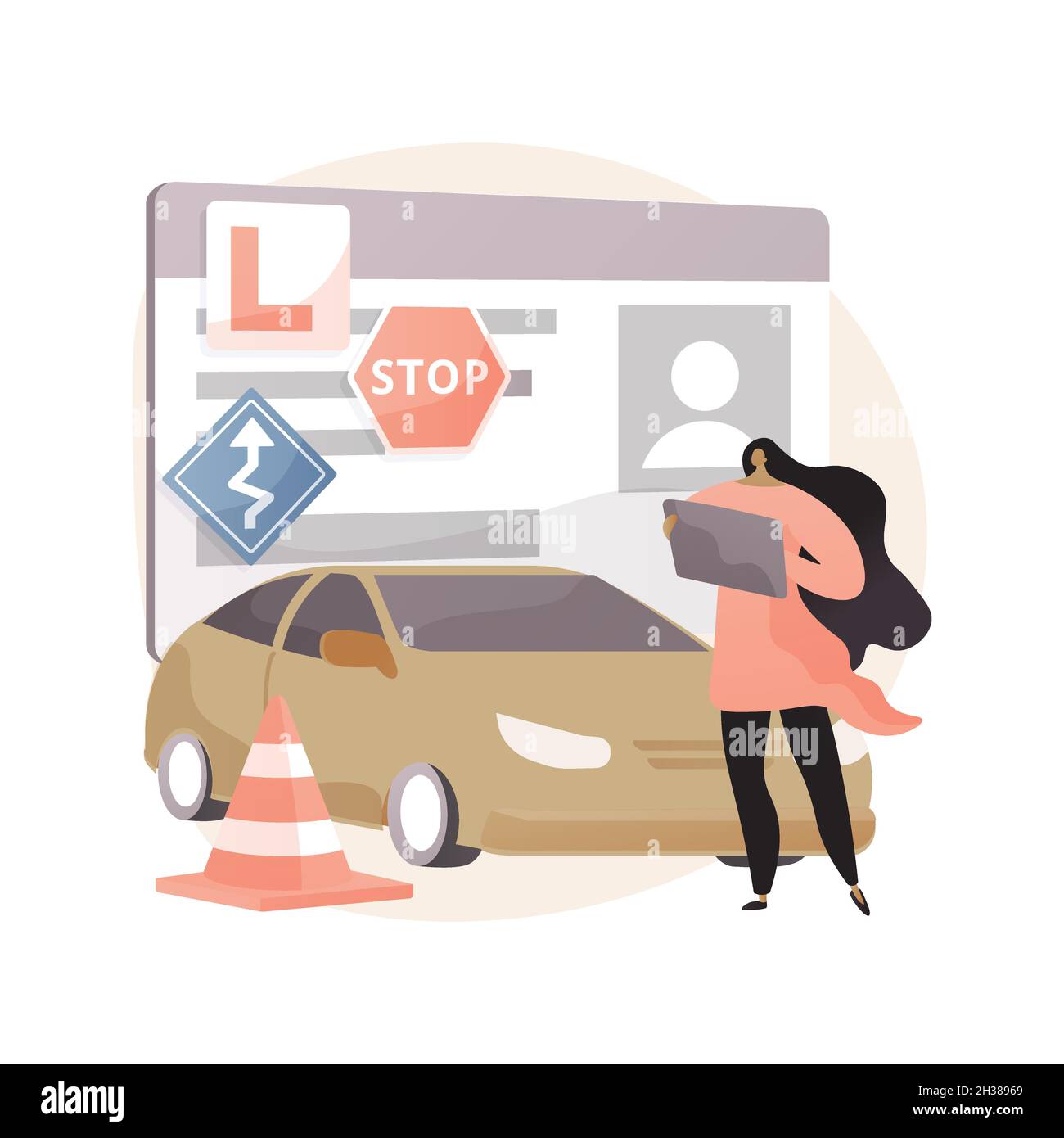 Driving lessons abstract concept vector illustration Stock Vector Image ...