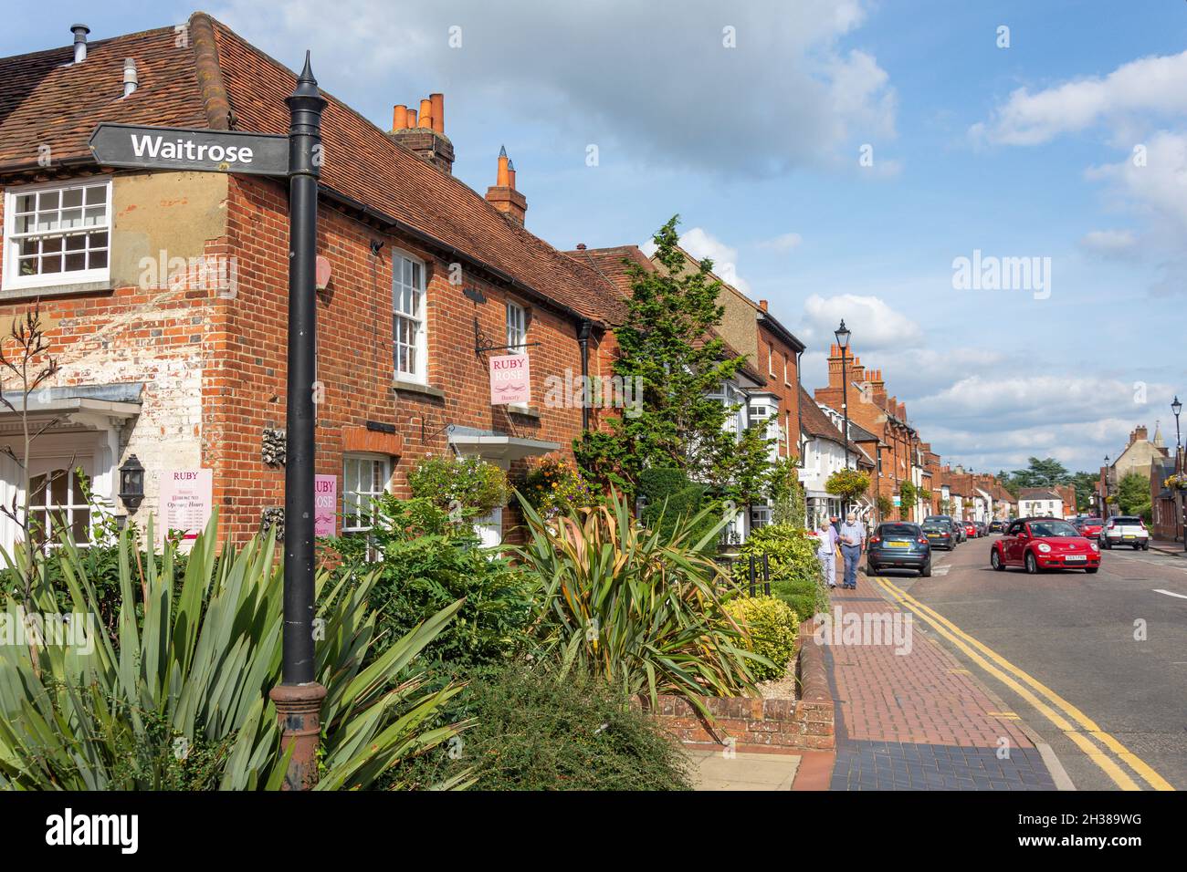Pavement shops shopping period buildings rose street wokingham t hires