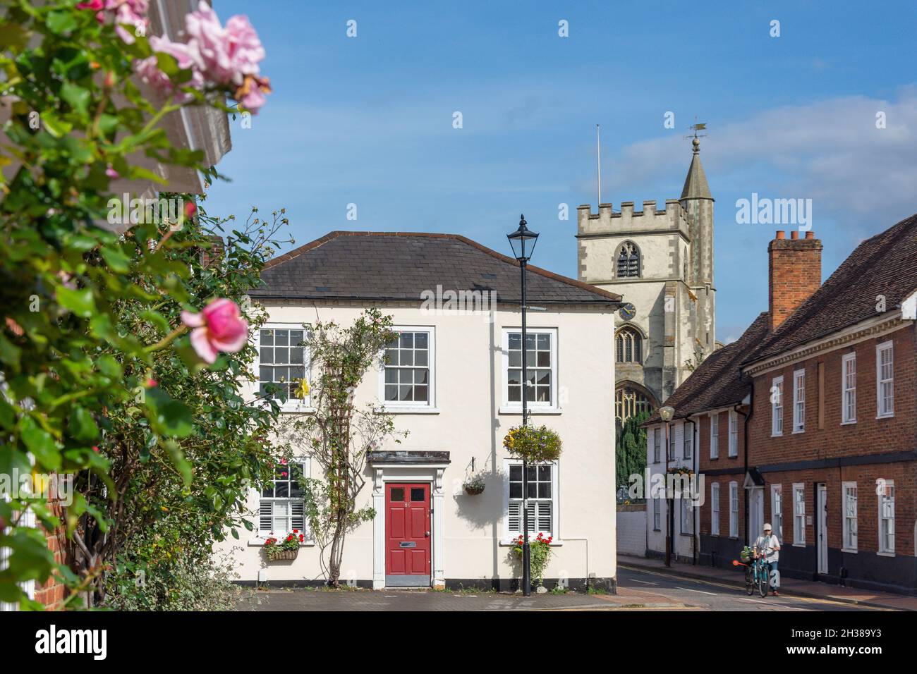 All Saints Parish Church from Rose Street, Wokingham, Berkshire, England, United Kingdom Stock Photo