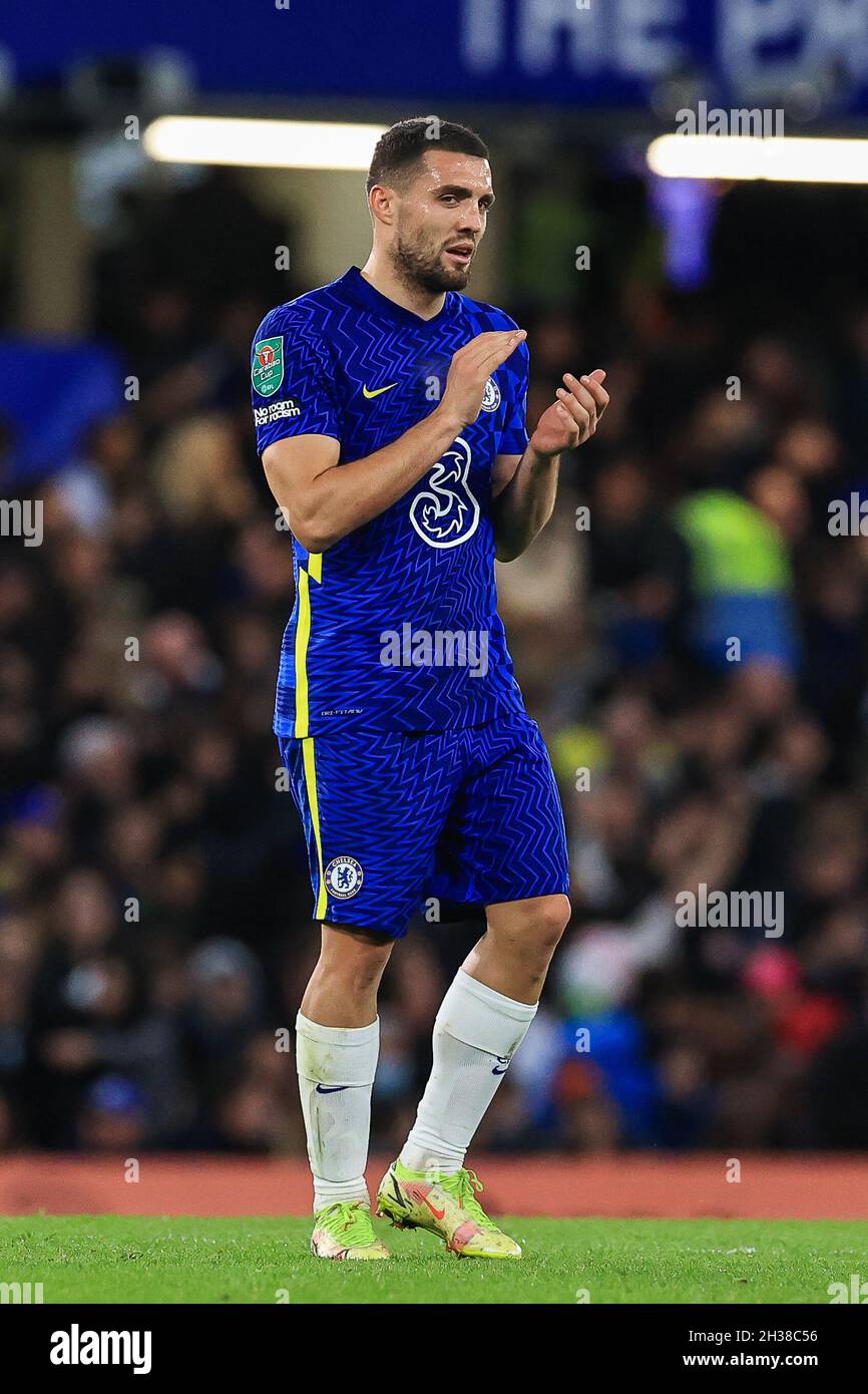 Mateo Kovačic #8 of Chelsea applauds a team Stock Photo