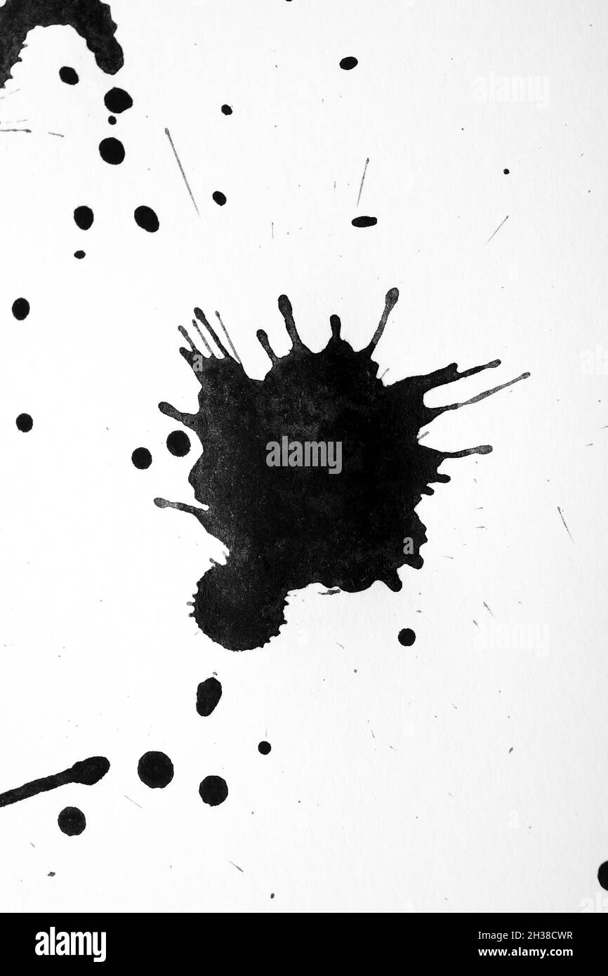 Ink spots on white paper Stock Photo Alamy