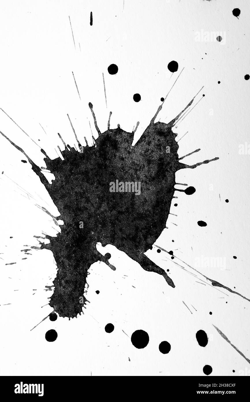 Ink spots on white paper Stock Photo Alamy