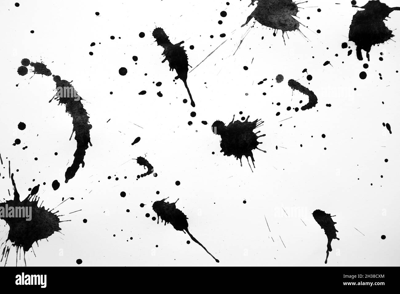 Ink spots on white paper Stock Photo Alamy