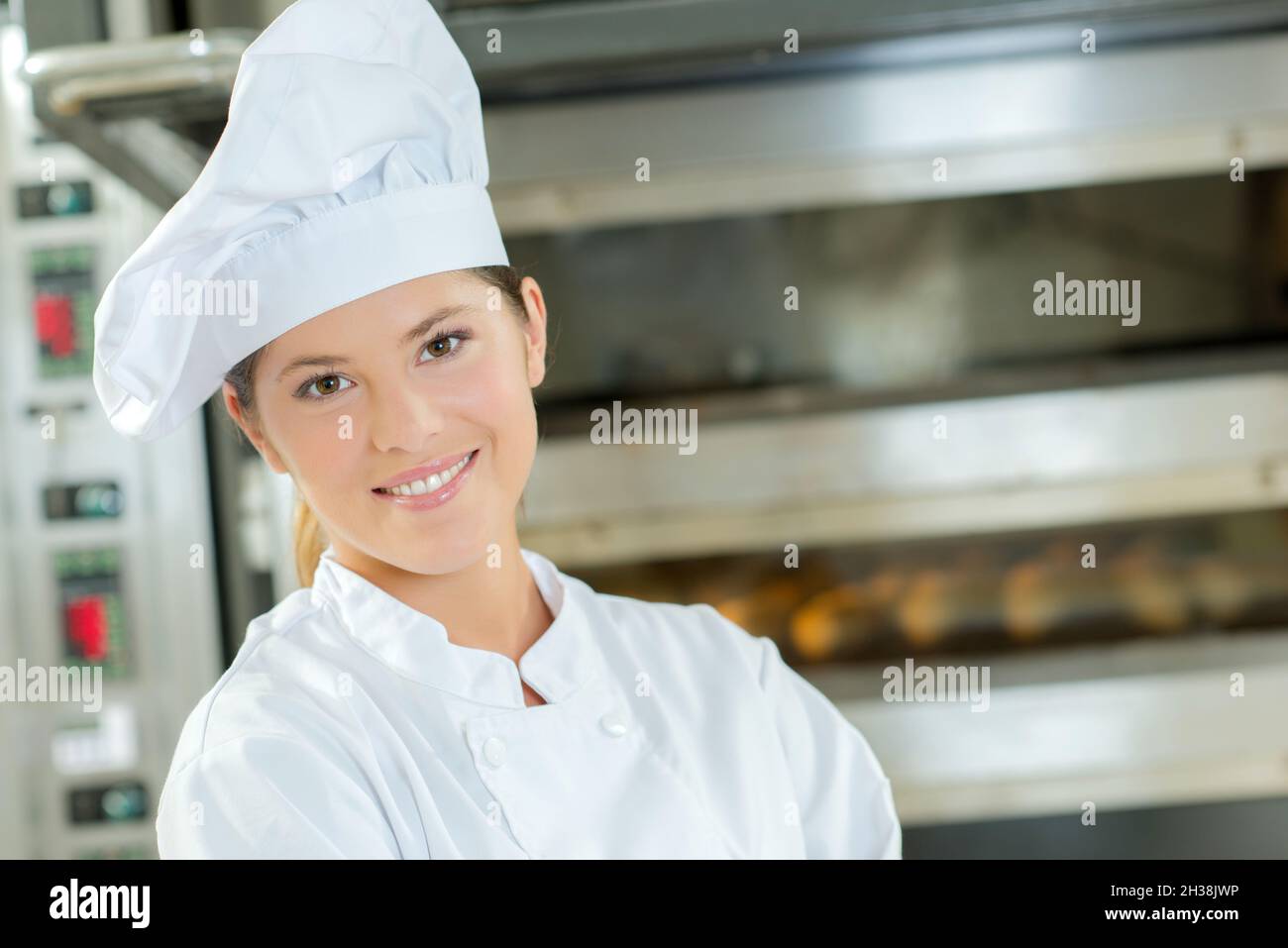 chef and oven at work Stock Photo