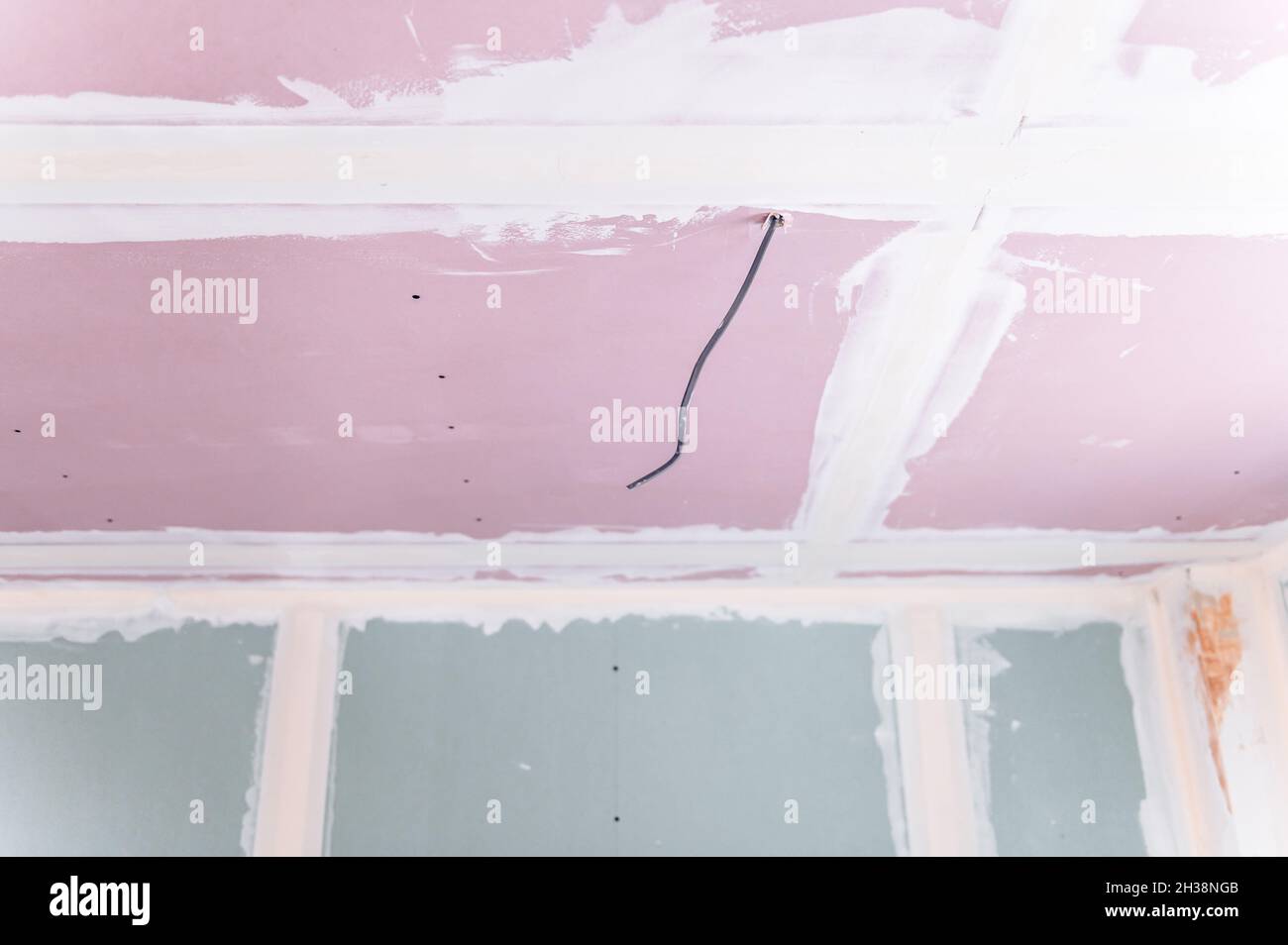 Freshly Plastered Walls in Room Stock Photo Alamy