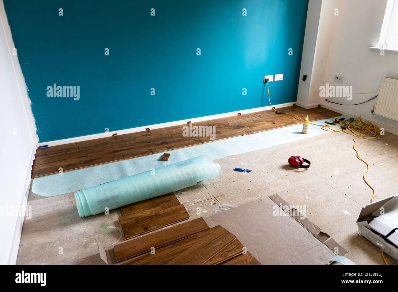 Solid oak wood flooring Stock Photo - Alamy