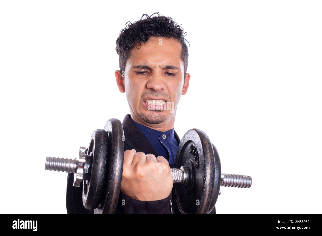 weak man in gym