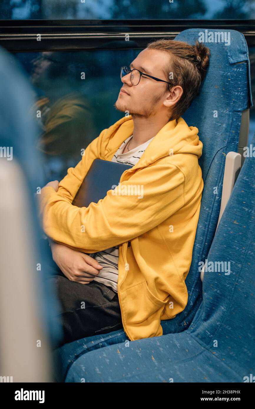 Hugging The Programming Computer Young teenager, hugging laptop. Programmer go to work Stock Photo - Alamy