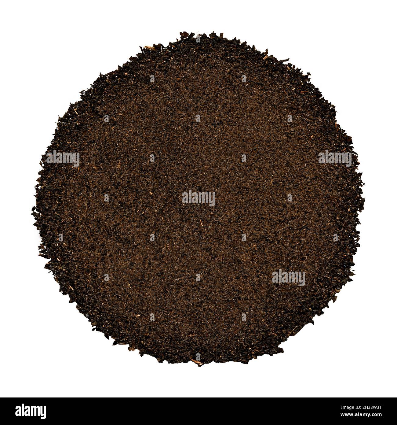 Natural dry black tea leaves, Turkish tea with bergamot, isolated on white background Stock