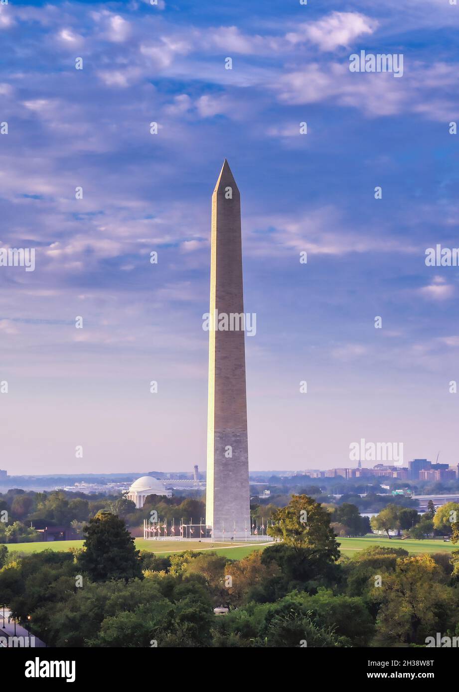 The Washington Monument on the National Mall in Washington, D.C. Stock Photo