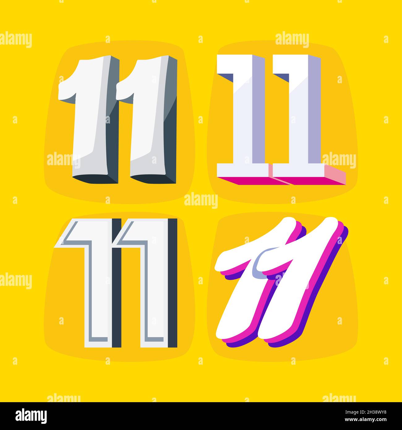 set of pretty numbers eleven Stock Vector Image & Art Alamy