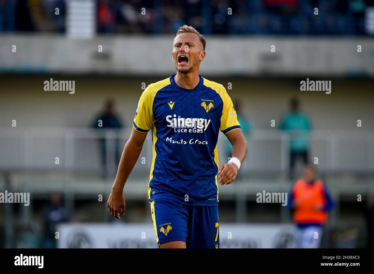 Verona, Italy. 24th Oct, 2021. Antonin Barak (Verona) reacts portrait during Hellas Verona FC vs SS Lazio, Italian soccer Serie A match in Verona, Italy, October 24 2021 Credit: Independent Photo Agency/Alamy Live News Stock Photo