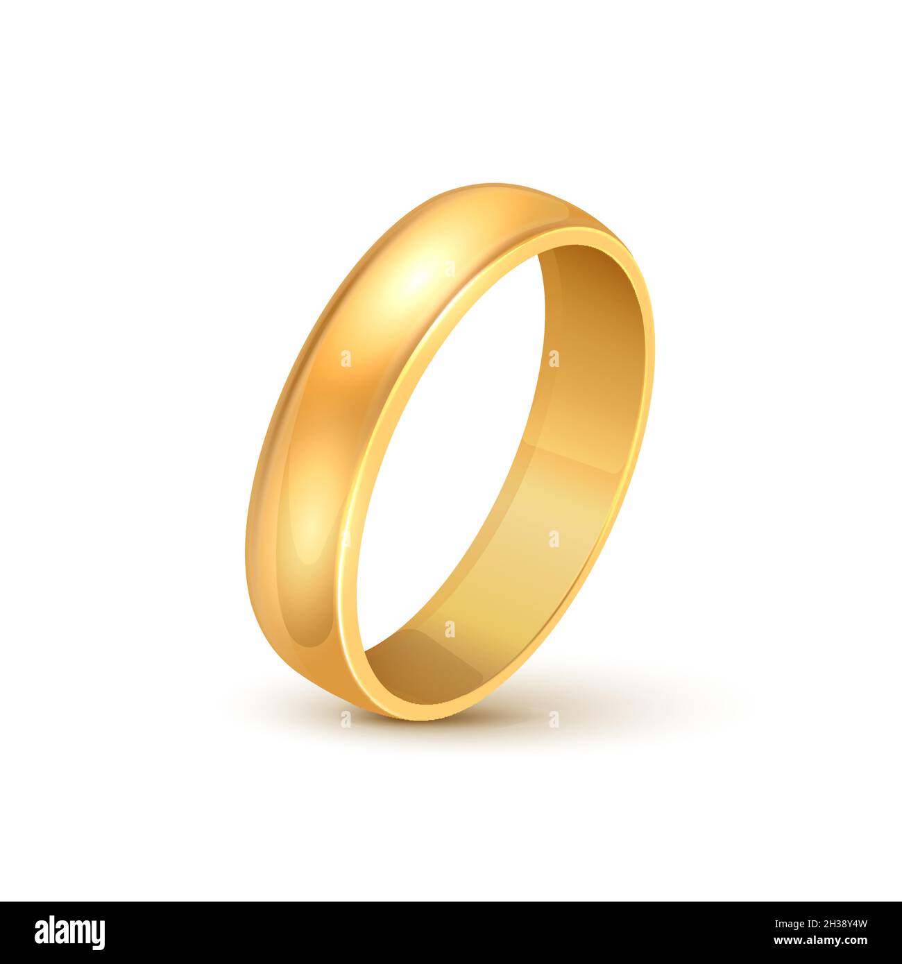 Gold ring vector wedding metal icon. Golden ring isolated fiancee one single jewelry icon Stock Vector
