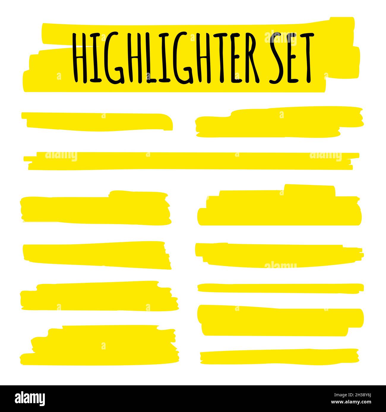 Highlight brush underline yellow marker vector pen. Stroke highligher color  set Stock Vector Image & Art - Alamy