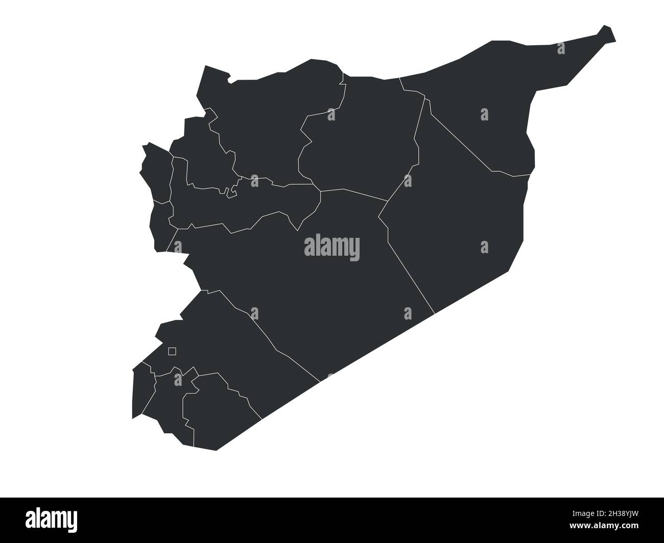 Syria - political map of governorates Stock Vector