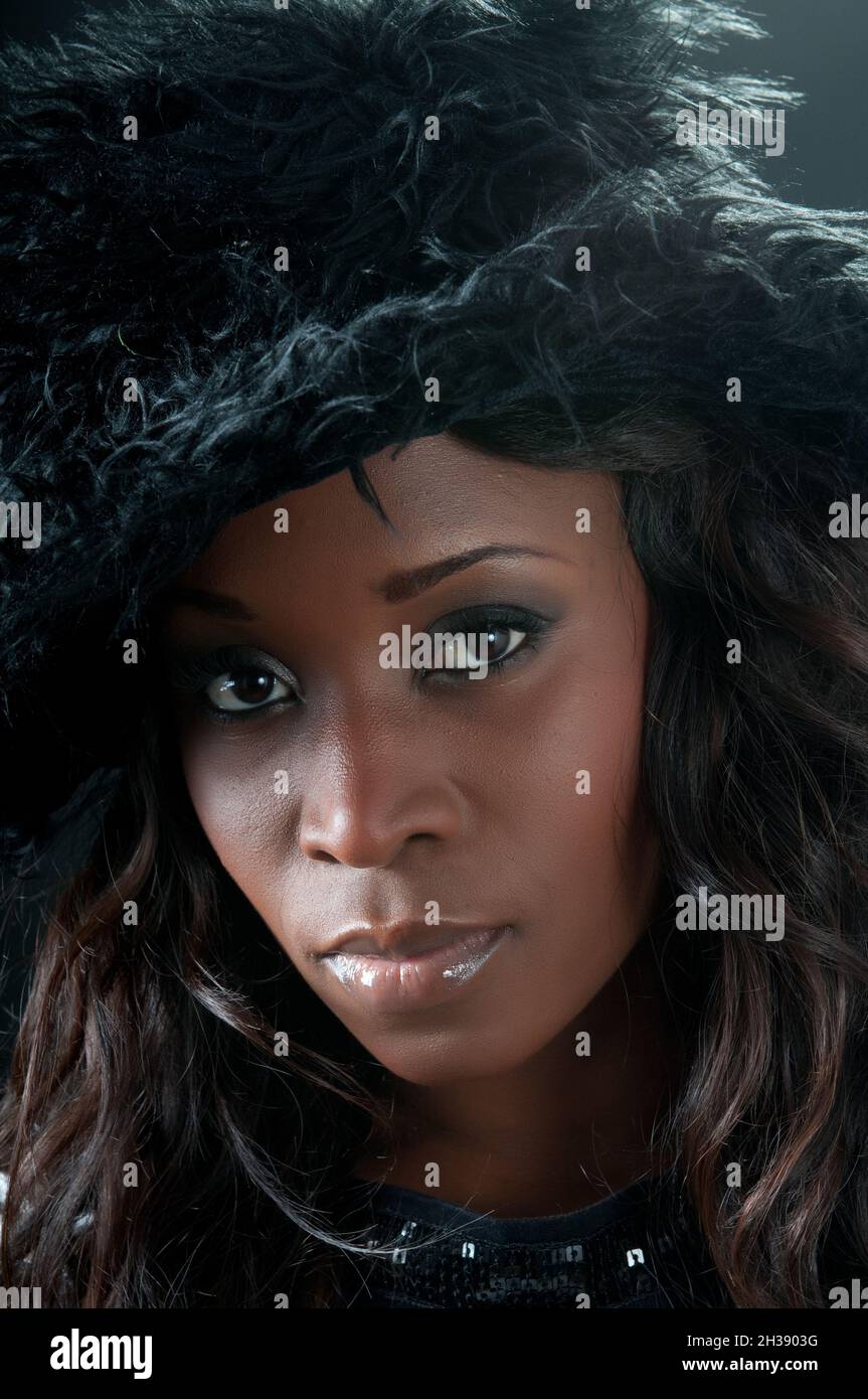 portraits of African American woman with a hair hat Stock Photo - Alamy