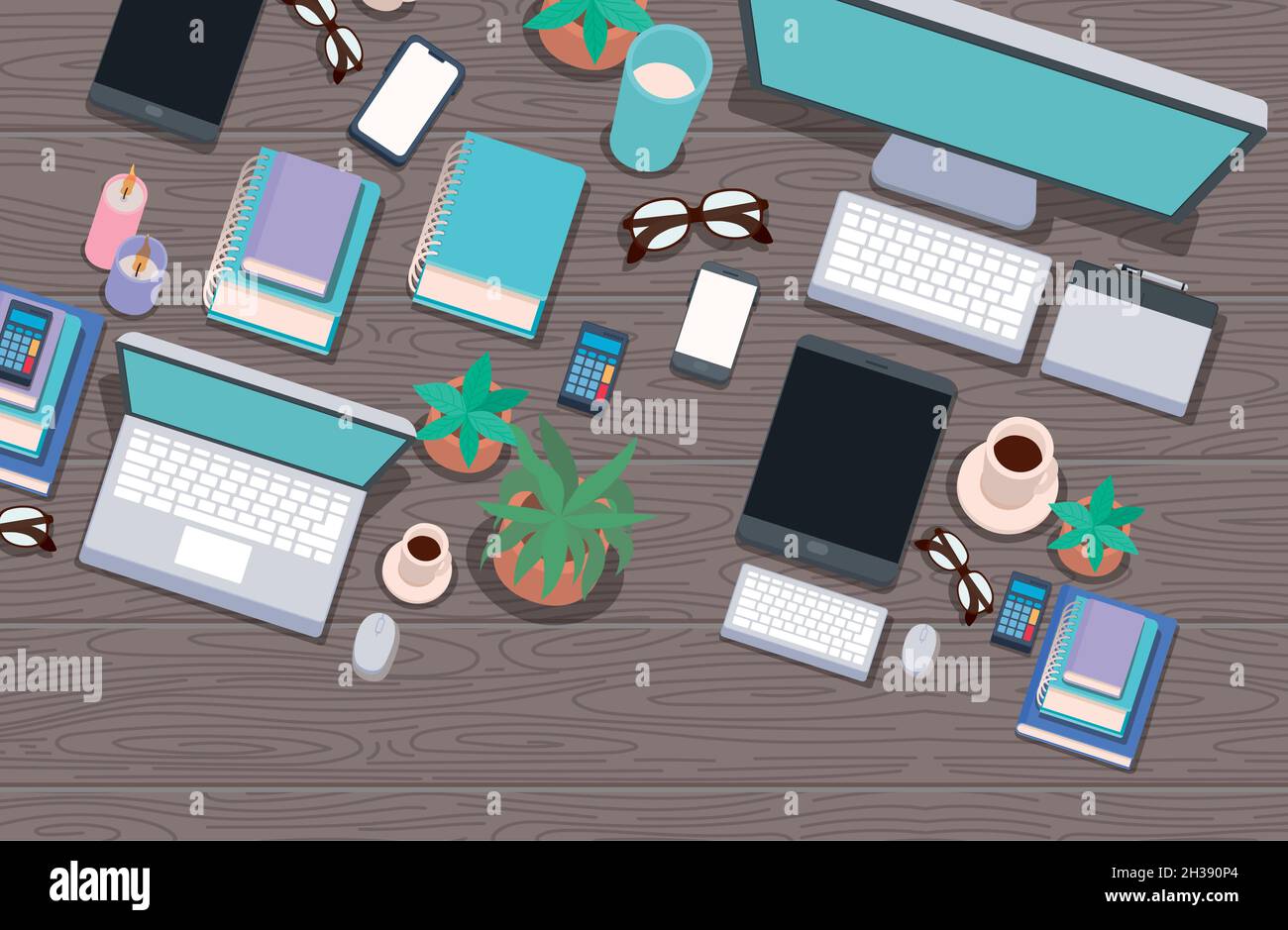 Work Space Illustration Stock Vector Image Art Alamy