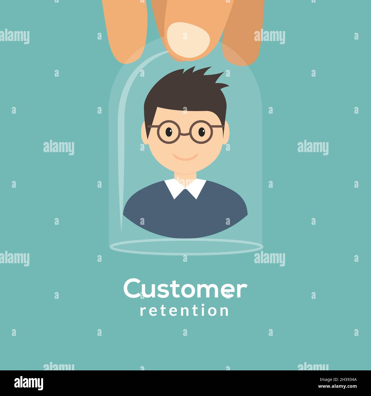 Customer retention care happy patient icon. Support customer care