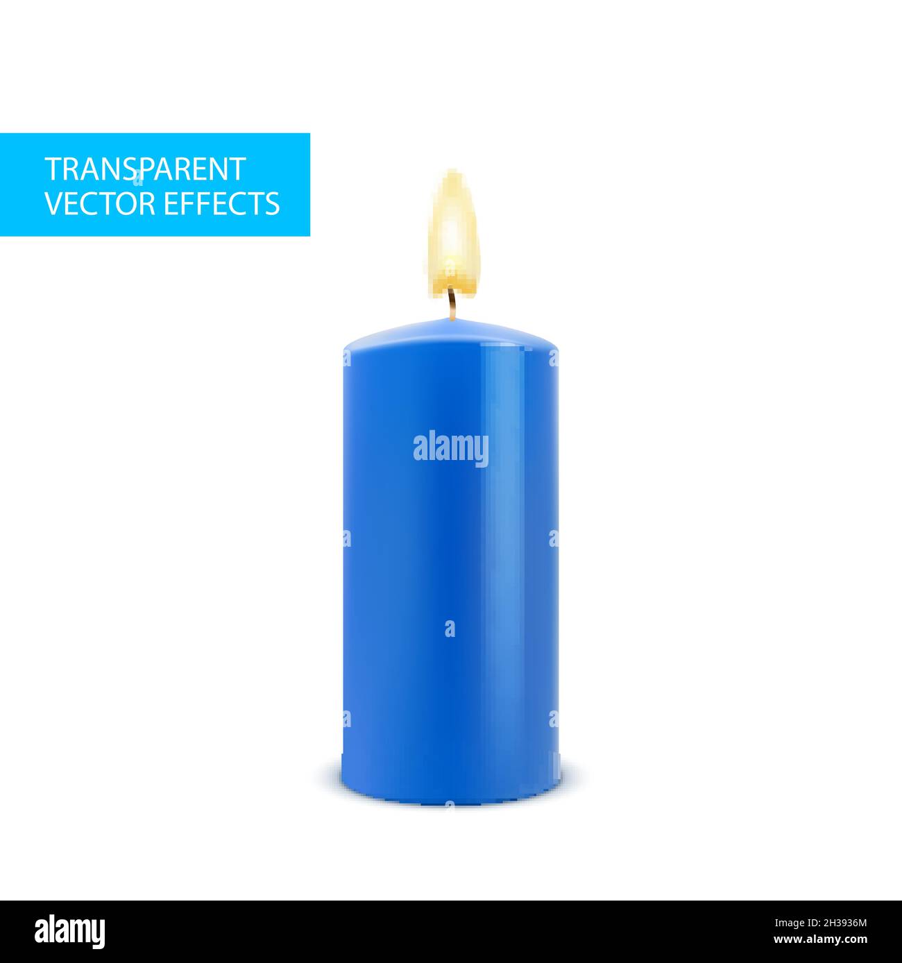 Vector candle wax isolated decoration. Candlelight flame for