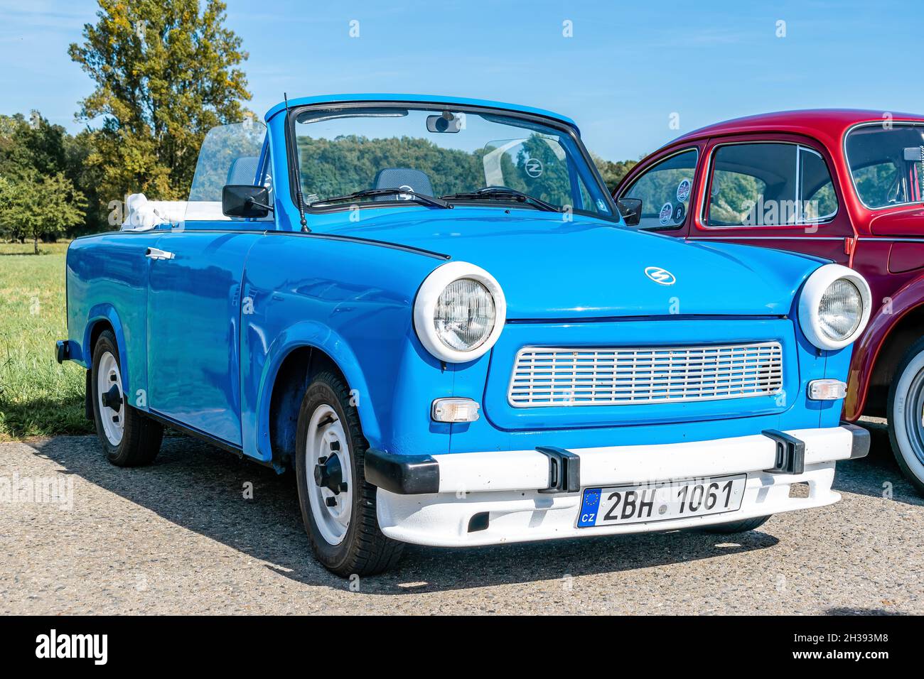 MIKULCICE, CZECH REPUBLIC - Oct 03, 2021: A Trabant 601. Manufactured former East German car manufacturer VEB Sachsenring Automobilwerke. Stock Photo