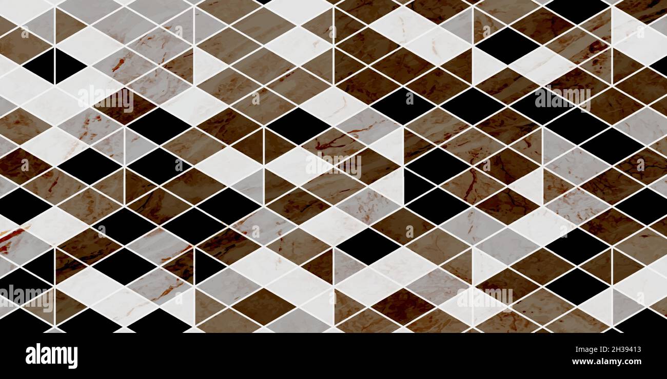 Abstract geometric pattern polygonal shape dark background luxury with marble texture Stock Vector