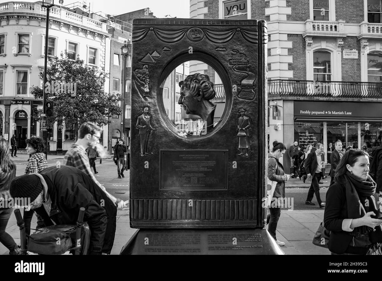 Agatha Christie Memorial, London, England Stock Photo