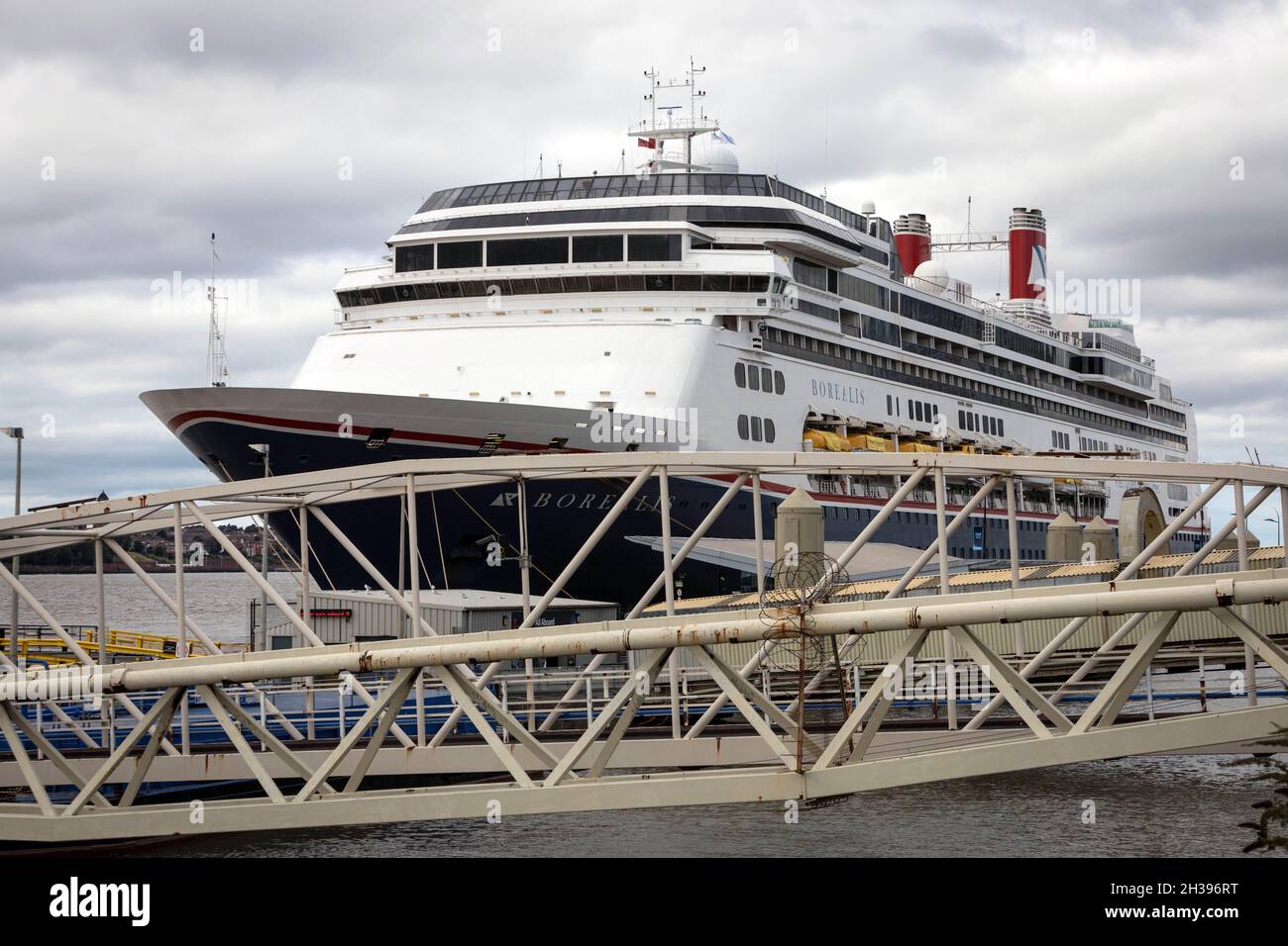 The cruise ship Borealis moored at Pier Head, Liverpool Stock Photo