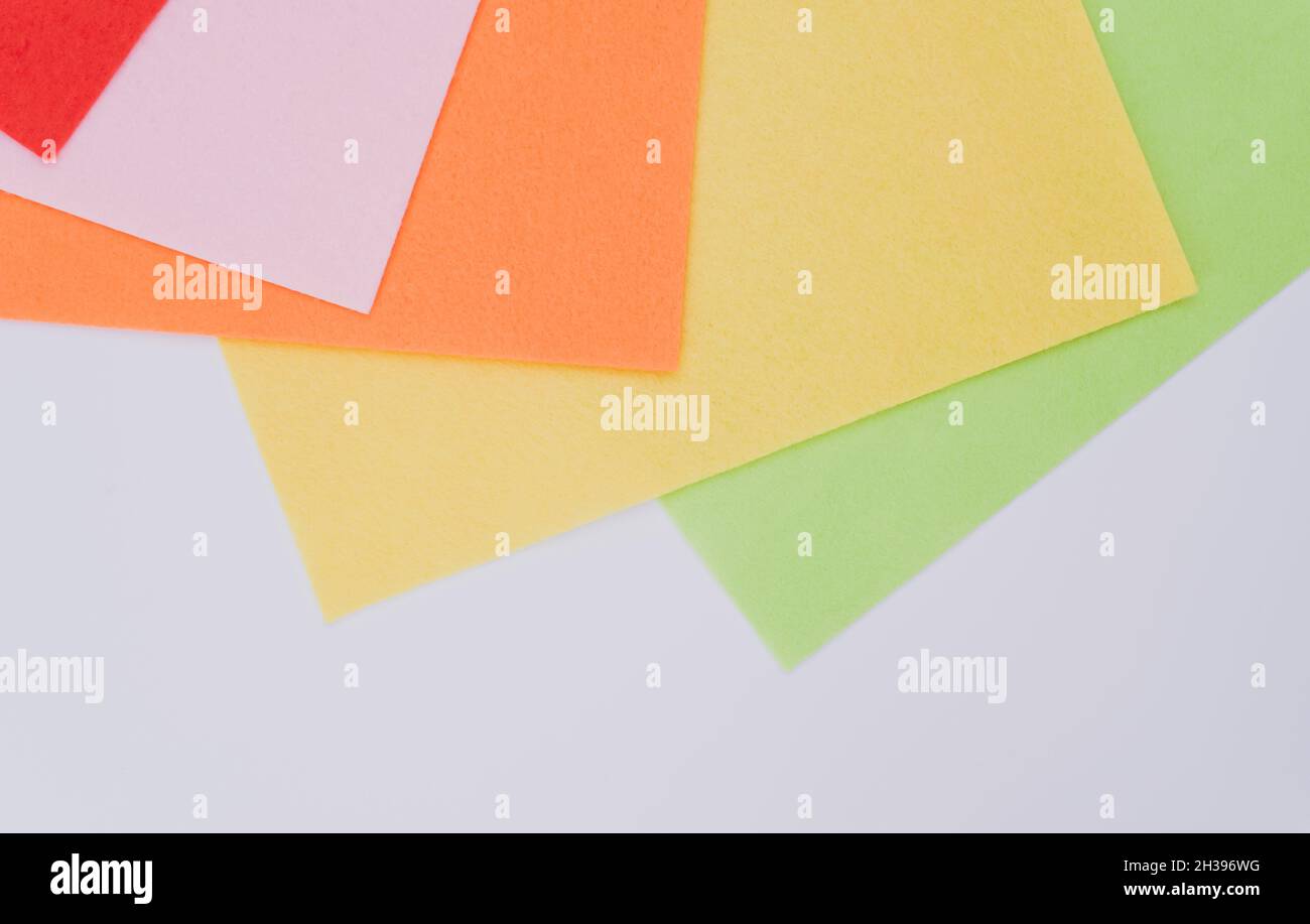 multicolored felt sheets backdrop with copy space Stock Photo - Alamy