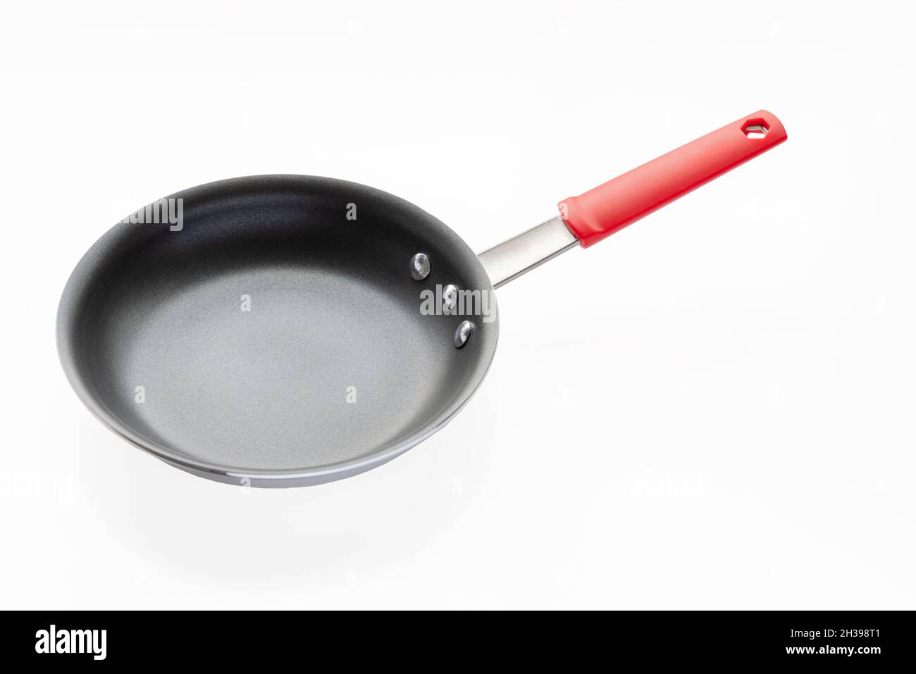 Front view of a commercial grade nonstick fry pan, heavy gauge aluminum