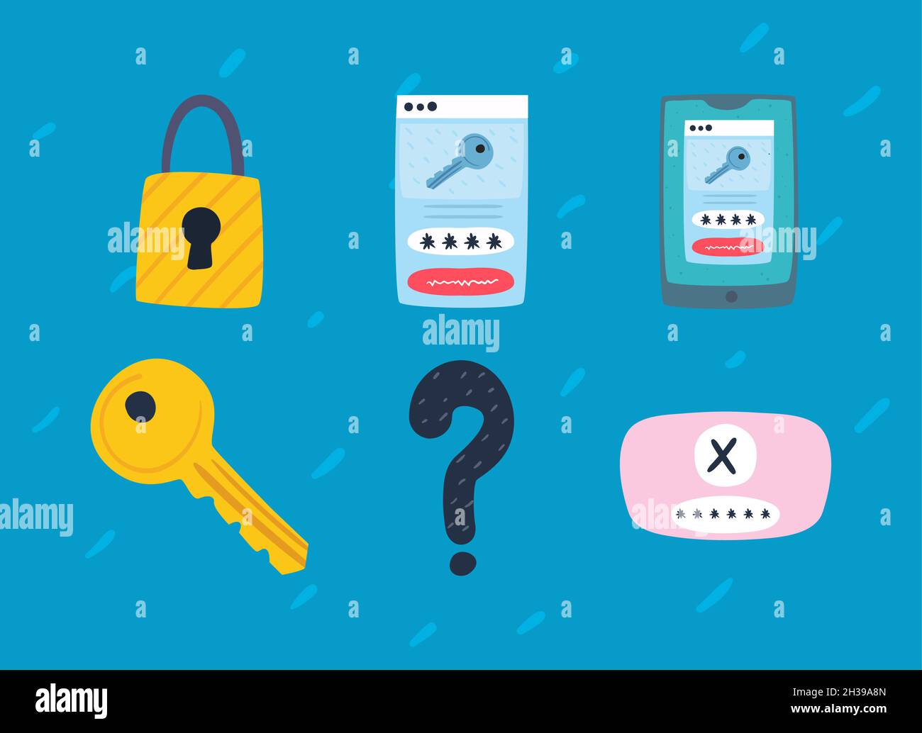 set of six password icons Stock Vector Image & Art - Alamy