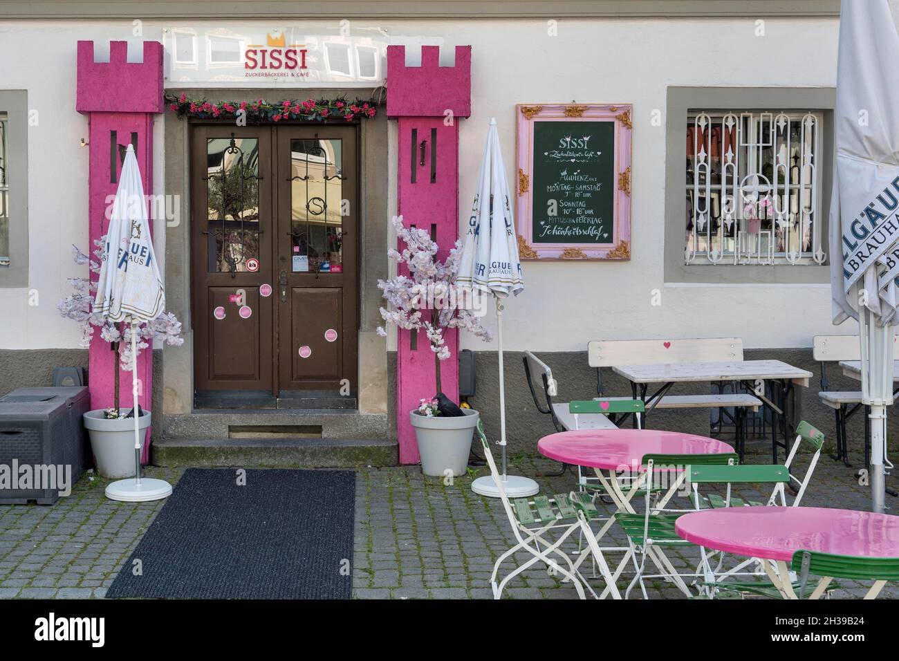 Sissi, Confectionery and Cafe, Kempten, Allgaeu, Bavaria, Germany Stock Photo