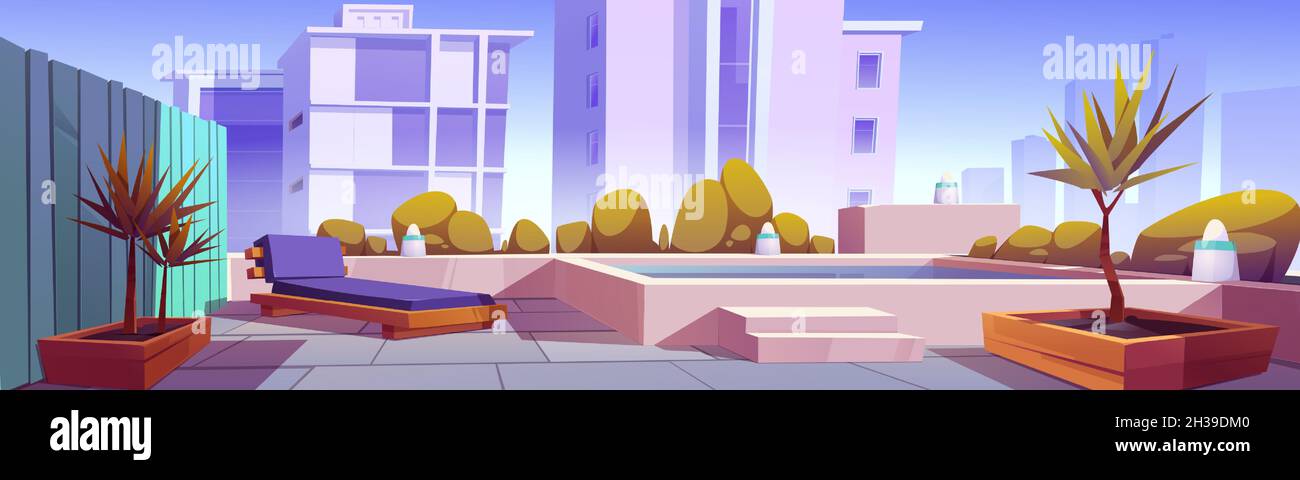 Swimming pool on the top of skyscraper Stock Vector Images - Alamy