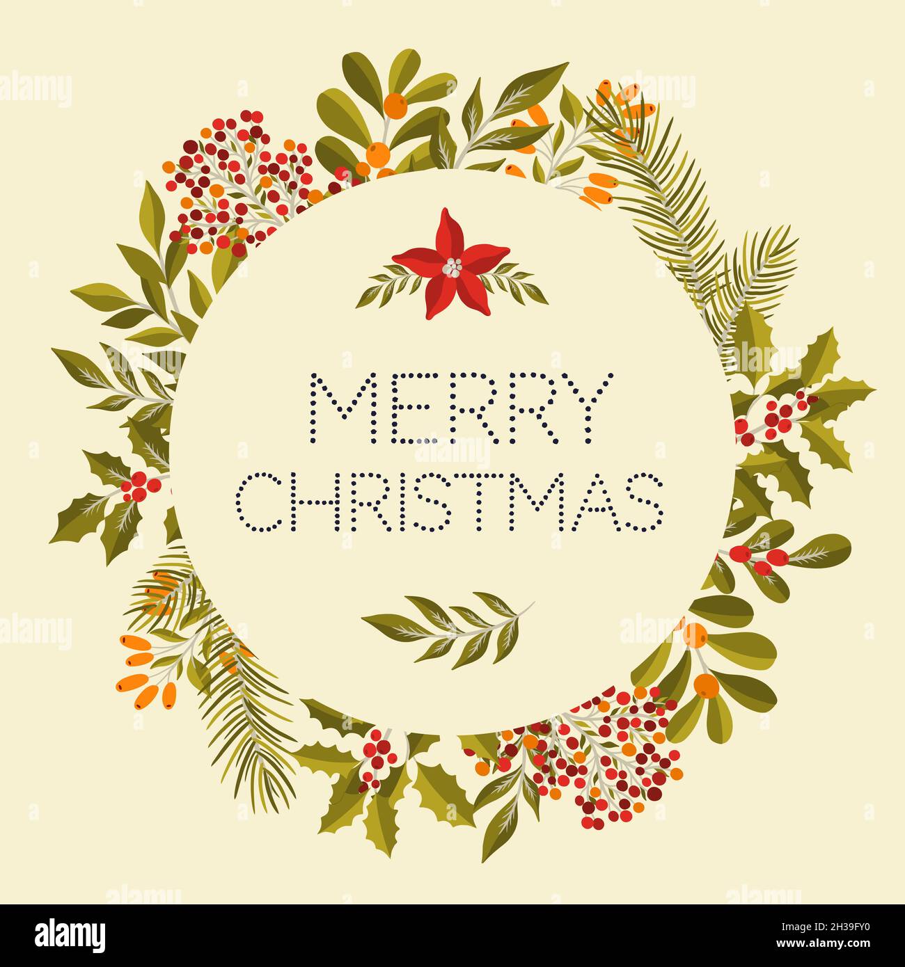 2022 Christmas Circle Frame Christmas Frame Floral Branch.holiday Border Background Plant.design  Decoration 2022 New Year Stock Vector Image & Art - Alamy