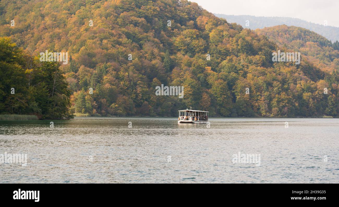 Plitvice lakes of Croatia national park, autumn Stock Photo