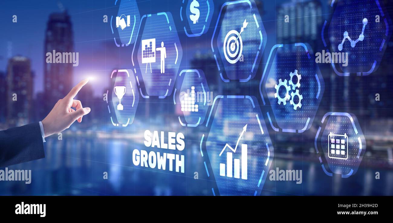 Sales growth, increase sales or business growth concept. Stock Photo