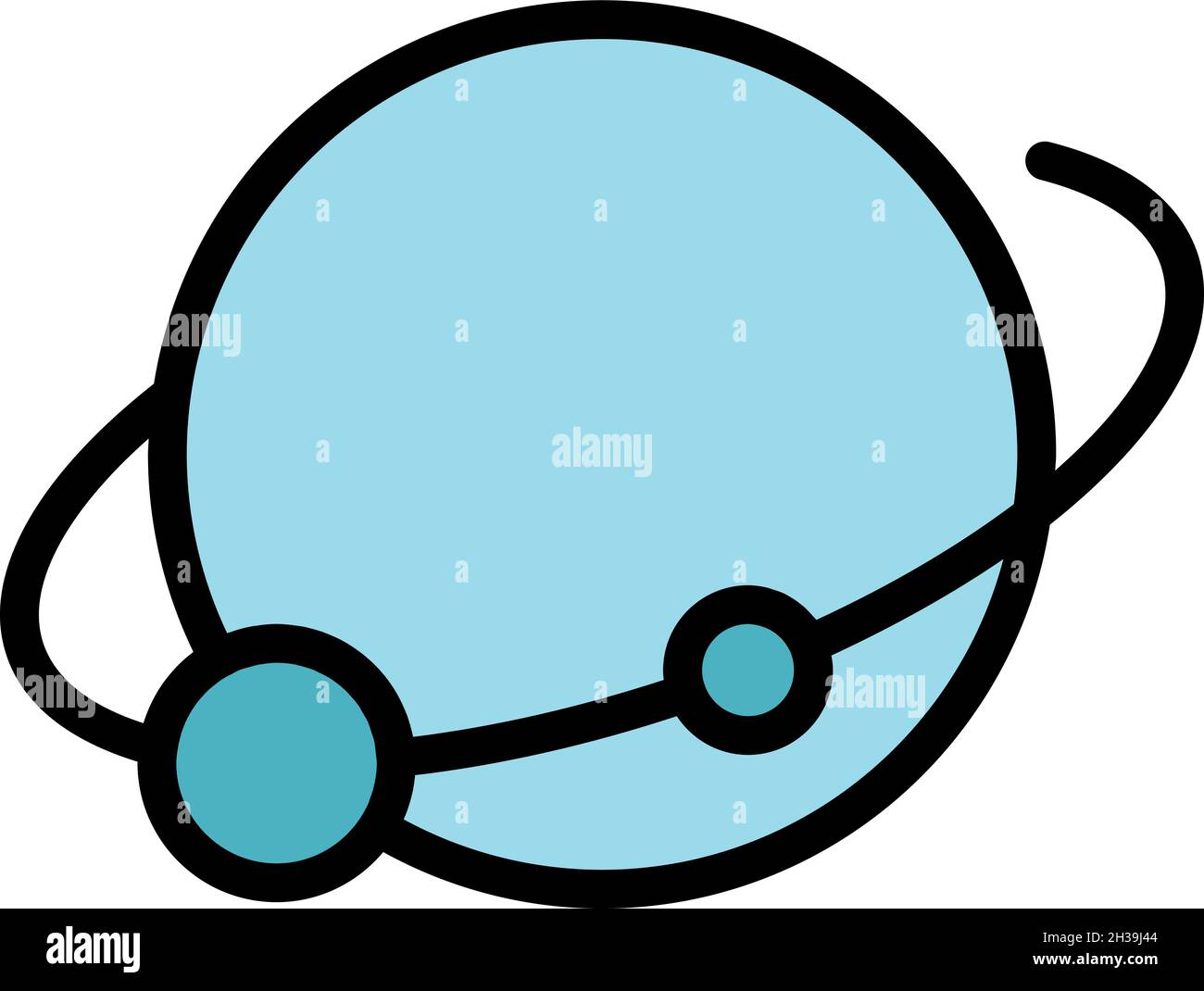 Rotation of the moon icon. Outline rotation of the moon vector icon color flat isolated Stock Vector