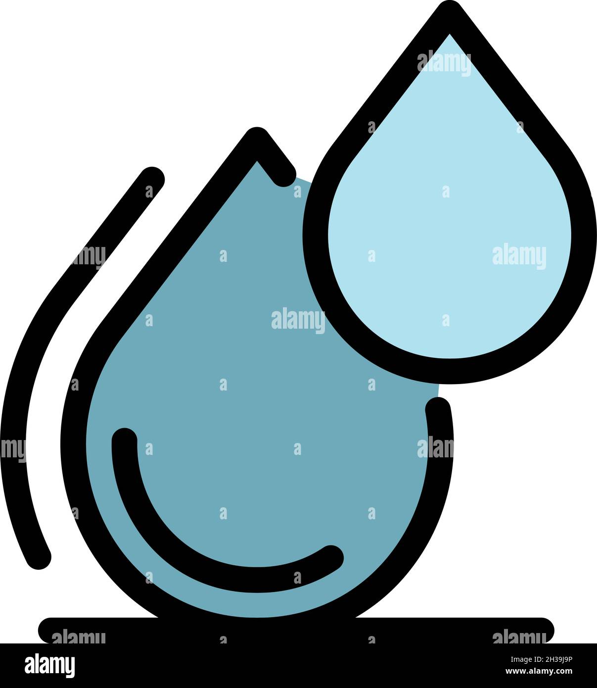 Two drops icon. Outline two drops vector icon color flat isolated Stock Vector