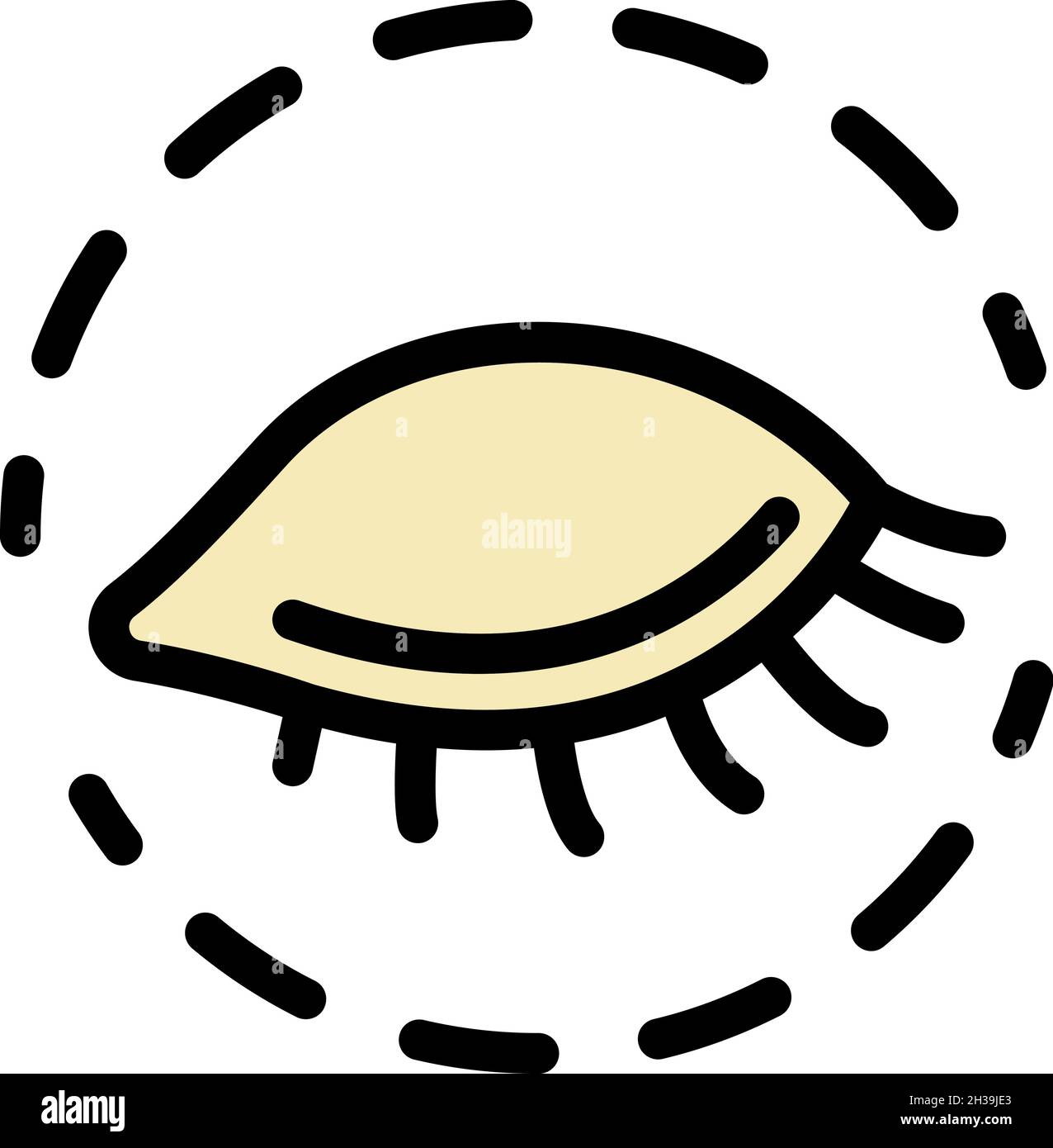 Eye in a circle icon. Outline eye in a circle vector icon color flat ...