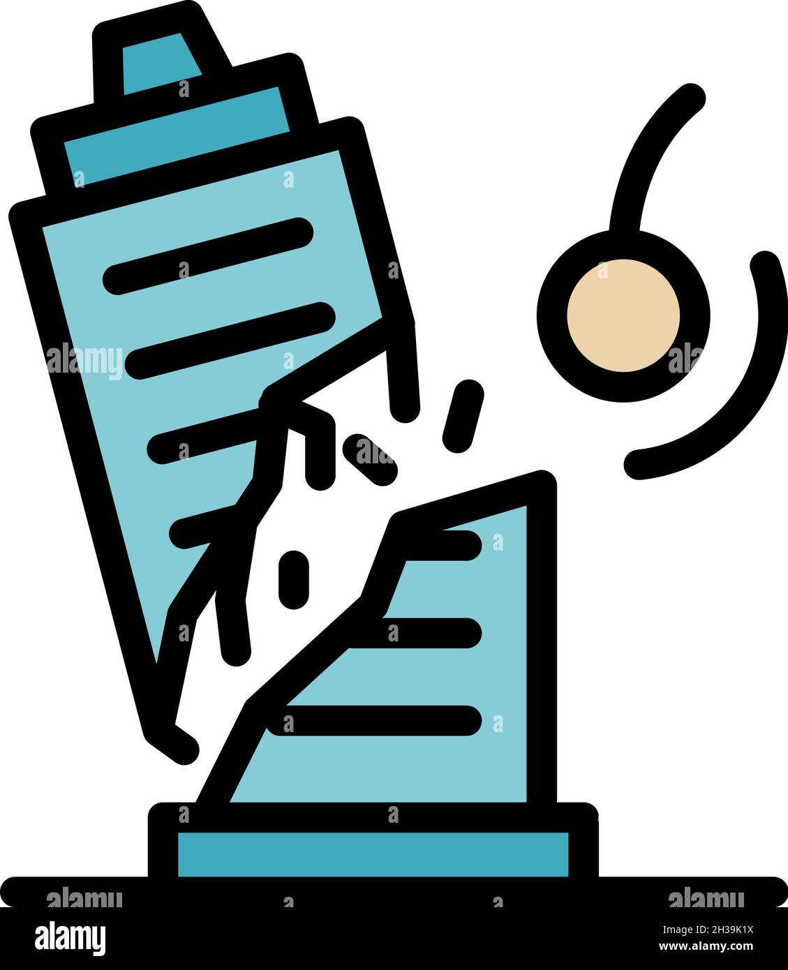 Demolition work icon. Outline demolition work vector icon color flat