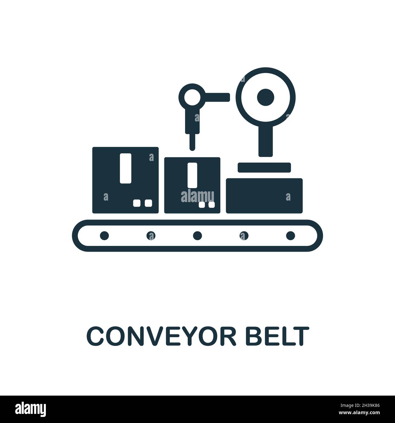 Conveyor Belt icon. Monochrome sign from machinery collection. Creative Conveyor Belt icon
