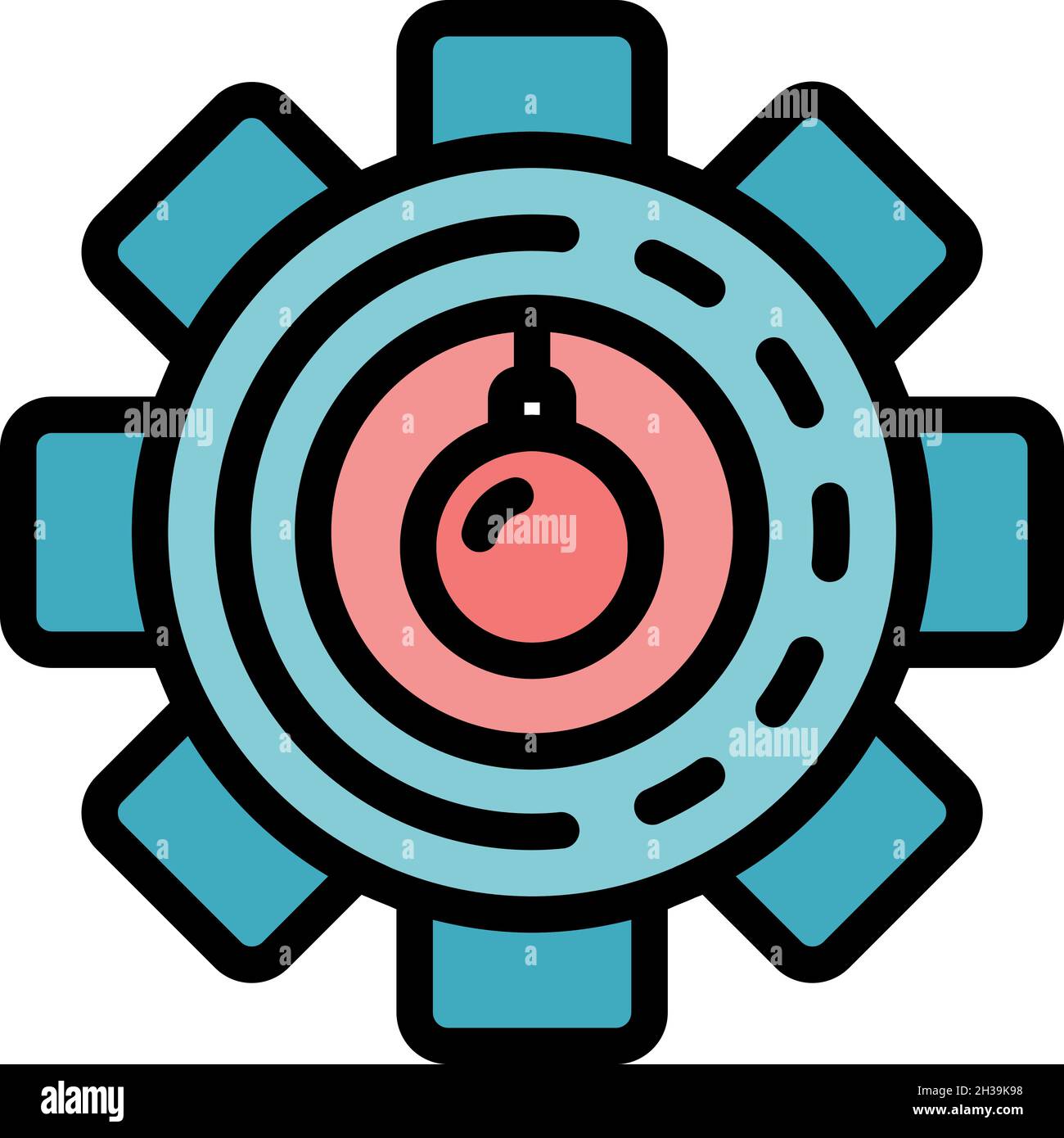 Gear demolition icon. Outline gear demolition vector icon color flat isolated Stock Vector