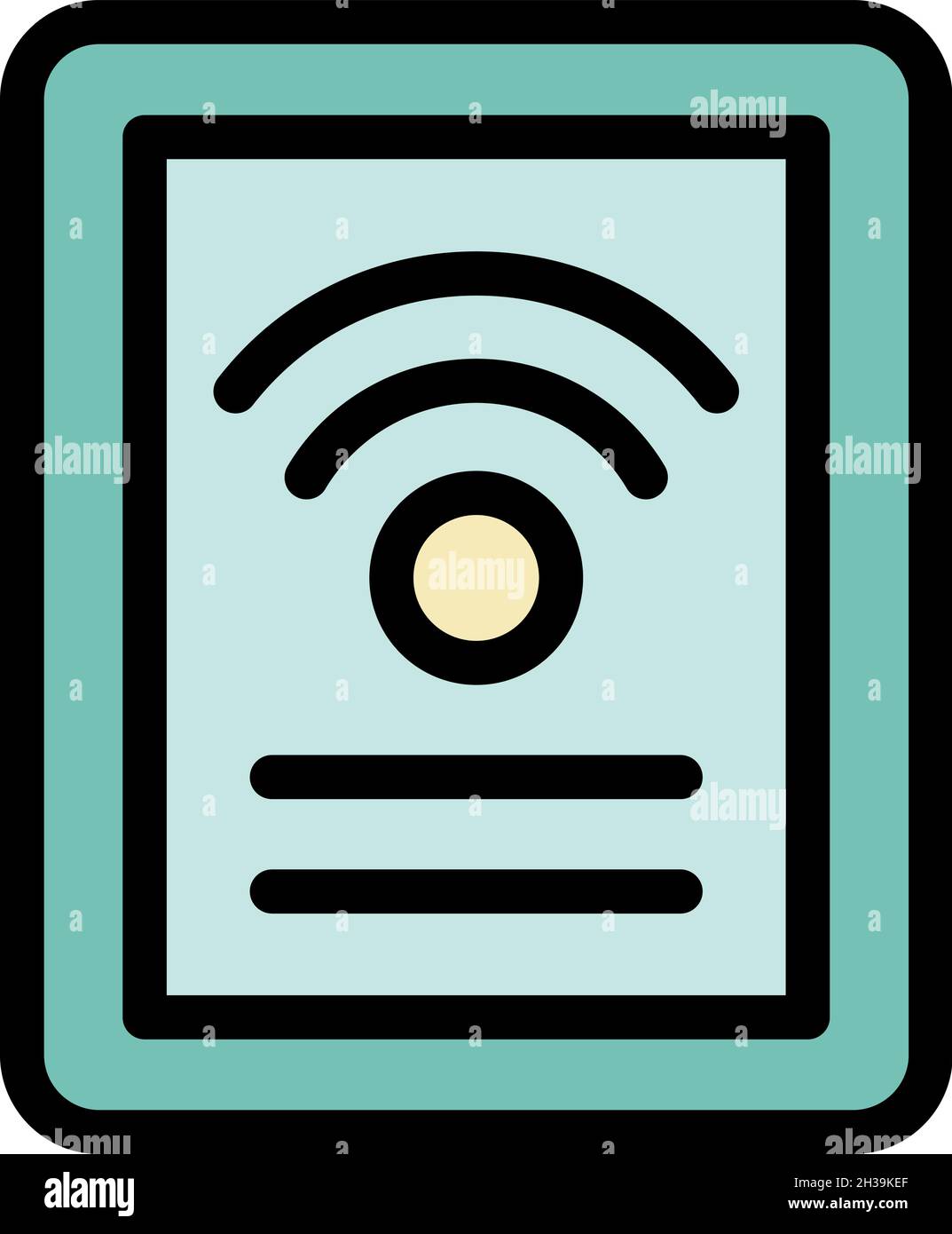 Wireless network icon. Outline wireless network vector icon color flat ...