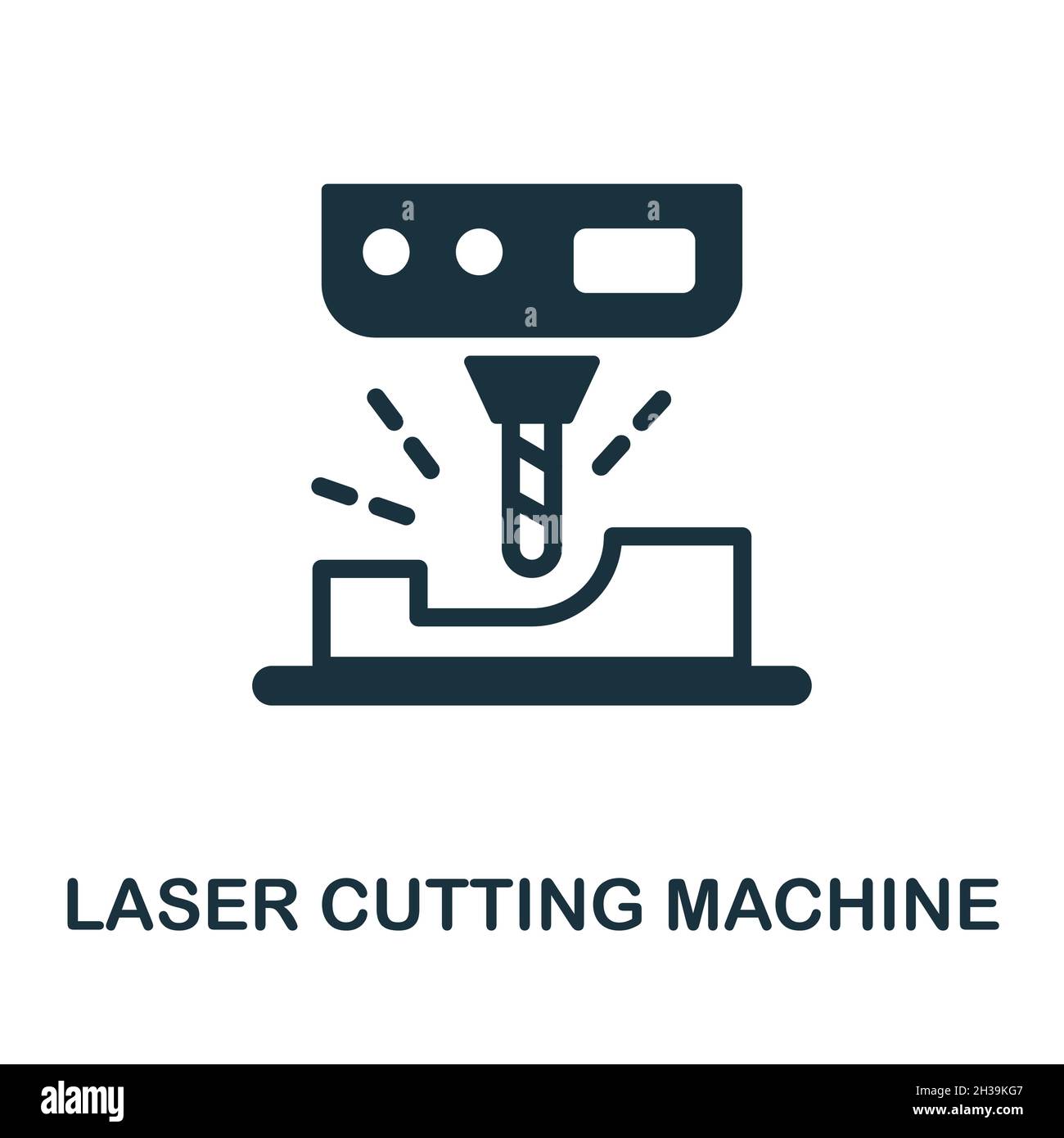 Laser Cutting Machine icon. Monochrome sign from machinery collection. Creative Laser Cutting Machine icon illustration for web design, infographics Stock Vector