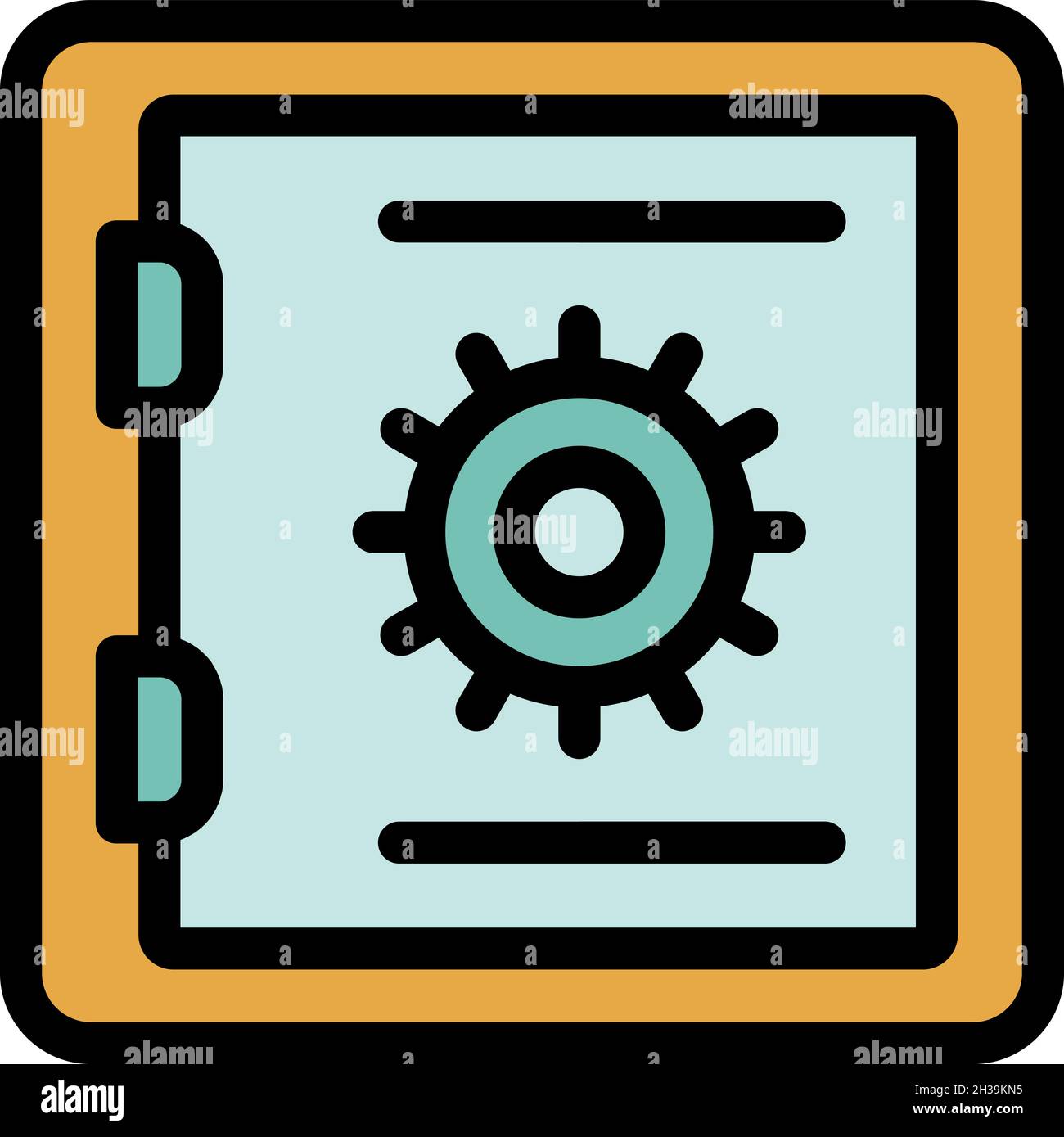 Safe box icon. Outline safe box vector icon color flat isolated Stock ...