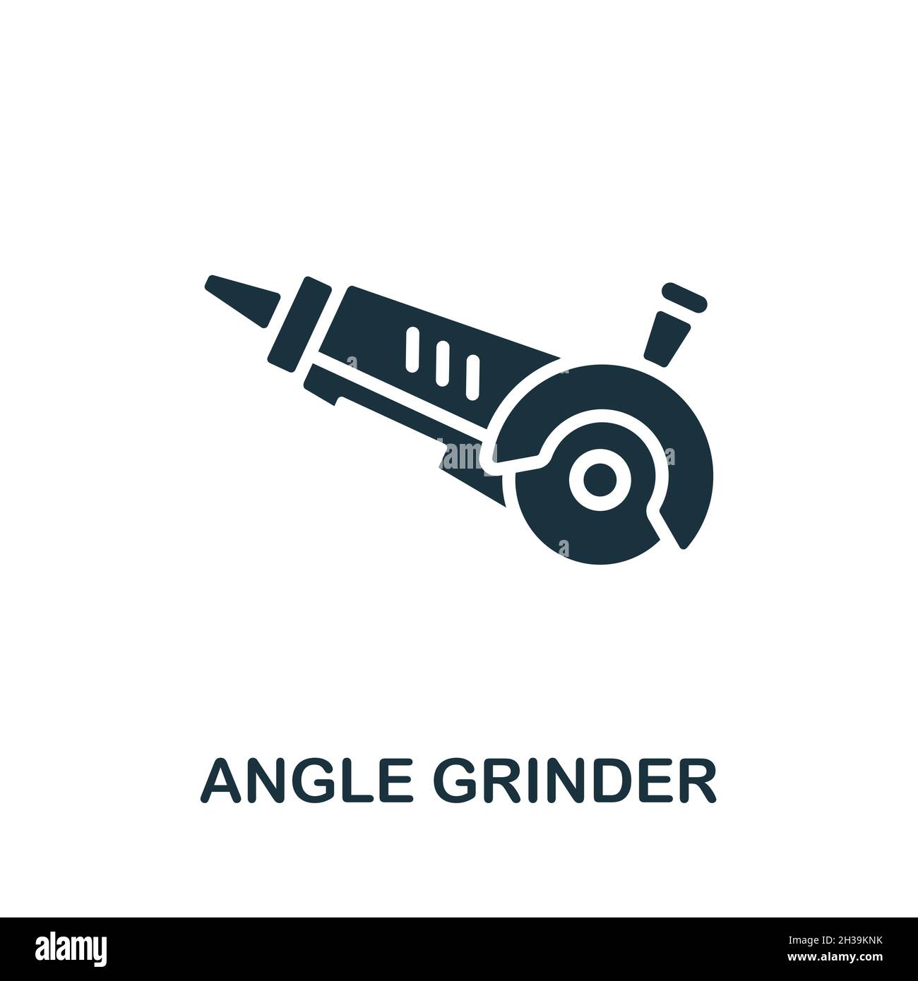 Angle Grinder icon. Monochrome sign from machinery collection. Creative