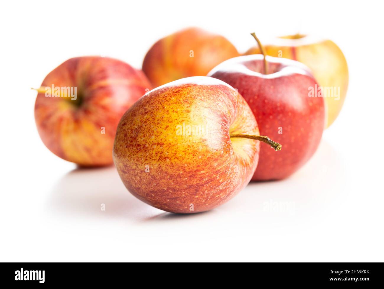Fresh autumn apples isolated on white background. Stock Photo